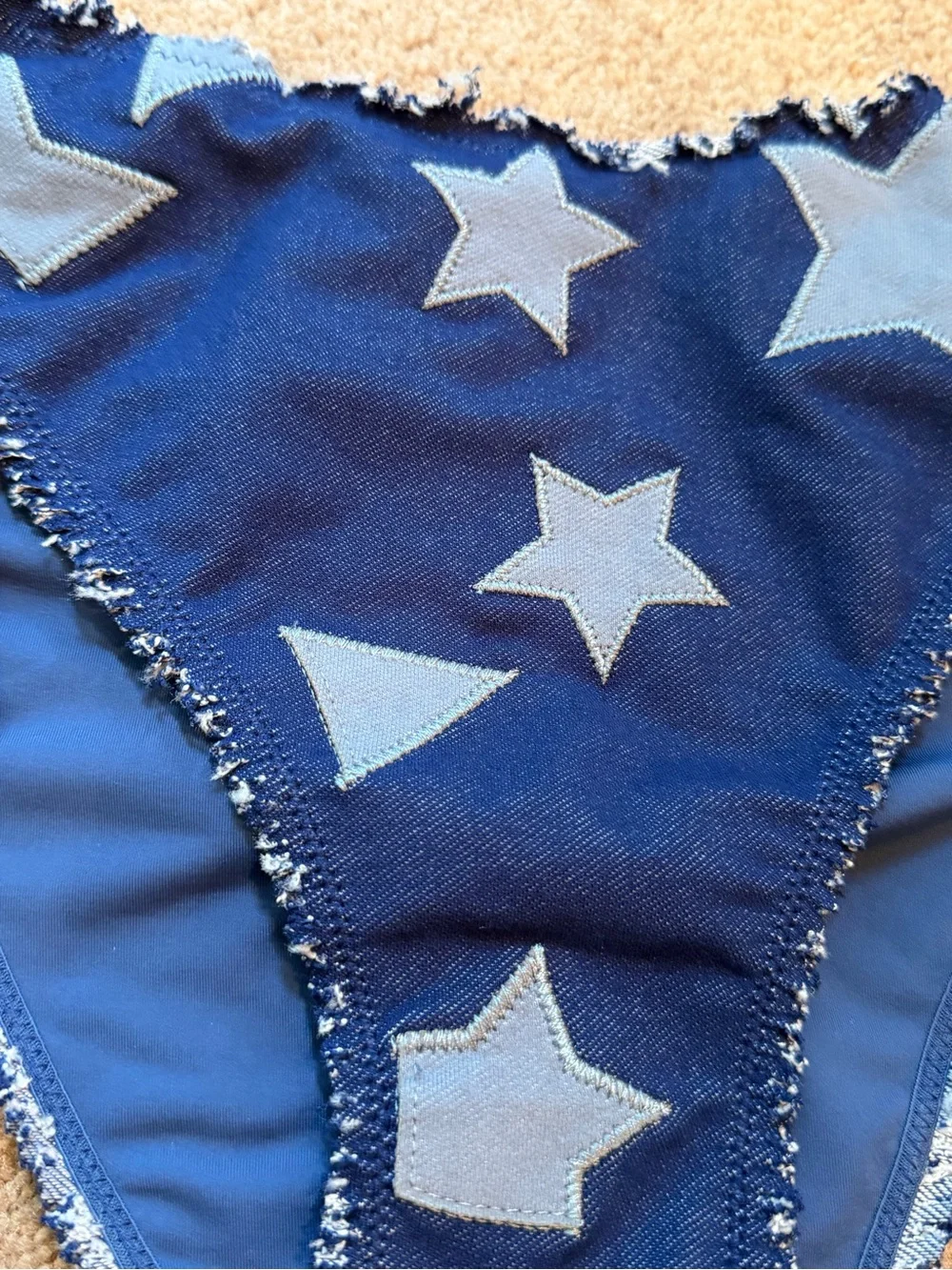 NWT new medium free people it’s cool now high curve denim star bikini bottom